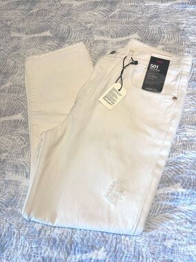 Levi's 501 Original Cropped Women’s Jeans — Ecru 30 x 26